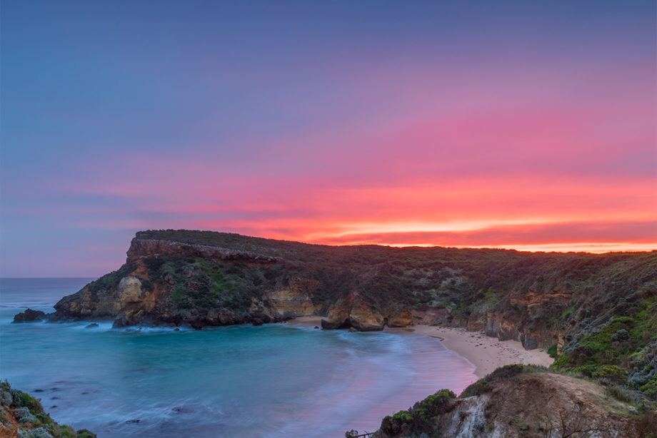 sunset childers cove great ocean road landscape photograph