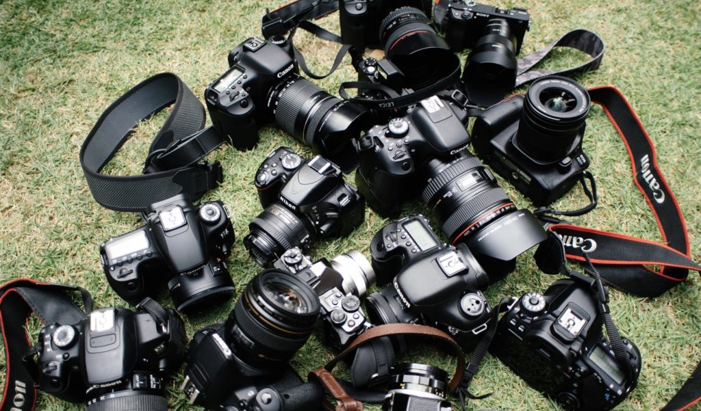 Lots of cameras ready for a day of landscape photography